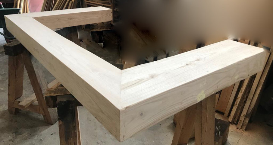 Trave su misura per camino in legno massello